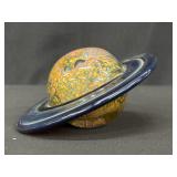 Glass Paperweight in Saturn Shape