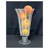 Clear Glass Vase with Faux Fruit