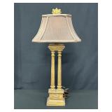 Gold-Tone Table Lamp with Twin Columns