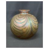 Art Glass Vase with Iridescent Finish