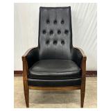 Tufted High-Back Leather Armchair