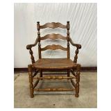 Wood Armchair With Woven Seat