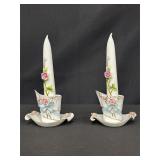 Porcelain Hat Candle Holders
