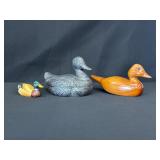 Three Decorative Duck Figurines