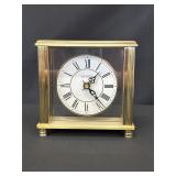 Bulova Brass Table Clock With Roman Numerals