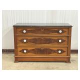 Wood Chest of Drawers with Marble Top