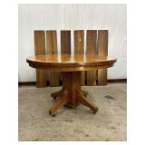 Oak Pedestal Table With Extension Leaves
