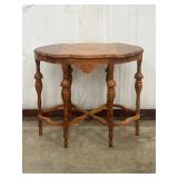 Ornate Wooden Accent Table with Carved Details