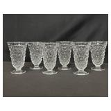 Six Pressed Glass Goblets
