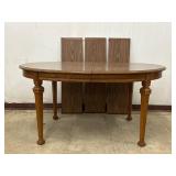 Oak Dining Table With 3 Leafs