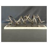 Bronze Sculpture with Spiral Design