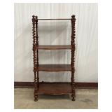 Four-Tier Wooden Shelf With Turned Supports