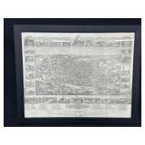 Framed 1884 Map of Richmond, Indiana