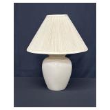 Table Lamp With Beige Pleated Shade