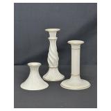 Three Lenox China Candlesticks