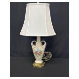 Porcelain Table Lamp With Floral Design