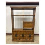 Mid-Century Wooden Shelving Unit with Storage