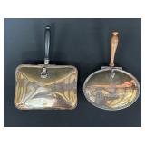 Two Silent Butlers with Engraved Designs