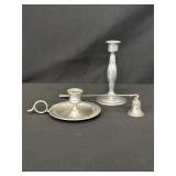 Pewter Candleholder and Snuffer Set