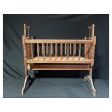 Wooden Rocking Cradle with Spindles