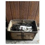 Vintage Metal Crate With Belts