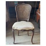French-Style Wooden Chair with Cane Back