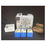 Home Decor and Wooden Crates Lot