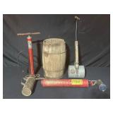 Vintage Tools and Wooden Barrel
