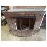 Brick Faux Fireplace With Chain Curtain