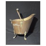 Brass Coal Scuttle with Decorative Feet