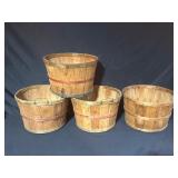 Four Wooden Gathering Baskets