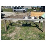 Outdoor Table with Double Stainless Steel Sink