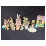 Rabbit Figurines and Easter Decor
