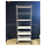 Metal Wire Shelving Unit on Wheels