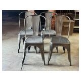 Four Metal Dining Chairs