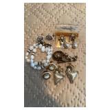 6 pieces, Mariam Haskell, jewelry, white glass