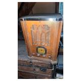 Small antique table, top radio, original, with