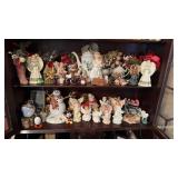 2 shelves collectibles, vintage tea, set, blown