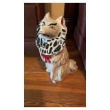 Antique, chalk where collie dog, with original
