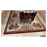 Interesting large 6x12 ft rooster carpet rug,