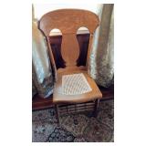 Antique oak side, chair, or office desk, chair,