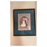 Framed original watercolor signed, lower right