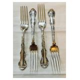 4 sterling silver 925 dinner forks by Gorham , in