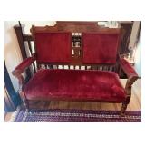 Antique Victorian, set tea, bench, room for two,