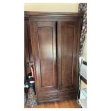 Antique two drawer armoire Victorian closet, with