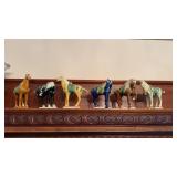 6 decorative Chinese porcelain horses, decorative