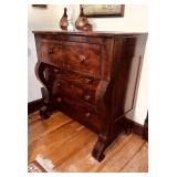 Antique 1850s four drawer dresser, with original