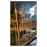 Antique iron and brass, full-size bed, with the