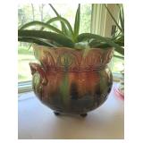 Large antique Jardinere flowerpot with two side
