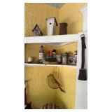 Corner lot, contents on the shelves, includes a